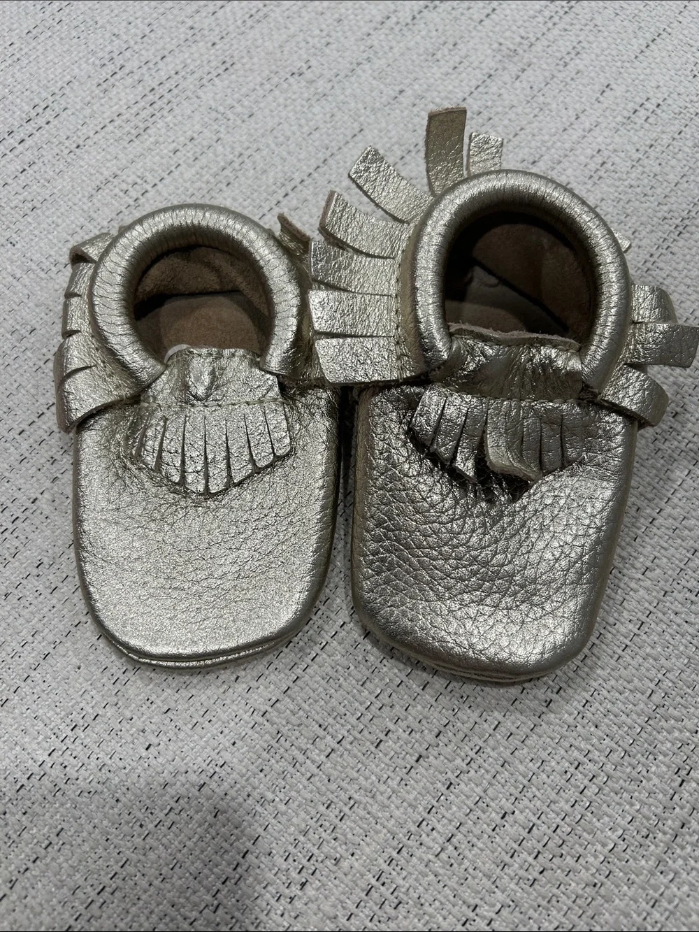 Metallic Gold Fringe Baby Moccasins - Kids Shoes